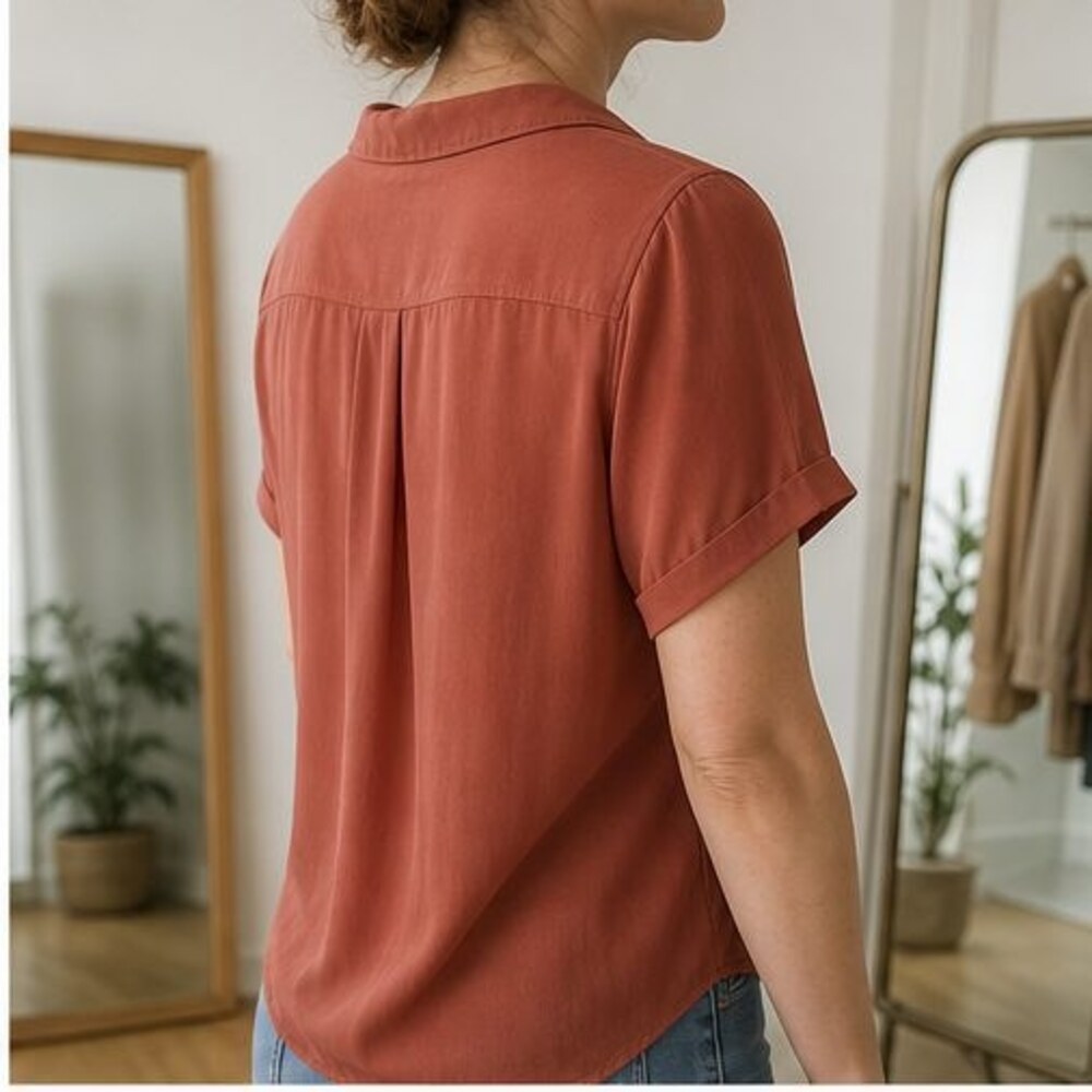 Rust Lace Trim Top - Picture 3 of 6